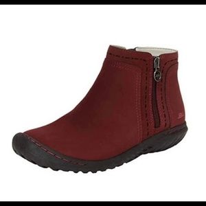 JBU Jambu Juno Maroon Suede Leather Zip Ankle Boots Womens 9 M